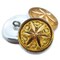 18mm Star Flower Button Yellow Gold with a Gold Star - Czech Glass Buttons